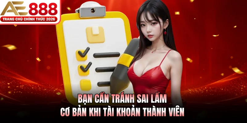 Đăng Ký AE888 Với 3 Bước Chi Tiết Chuẩn Xác Nhất 2026 4 Bạn cần tránh sai lầm cơ bản khi tài khoản thành viên